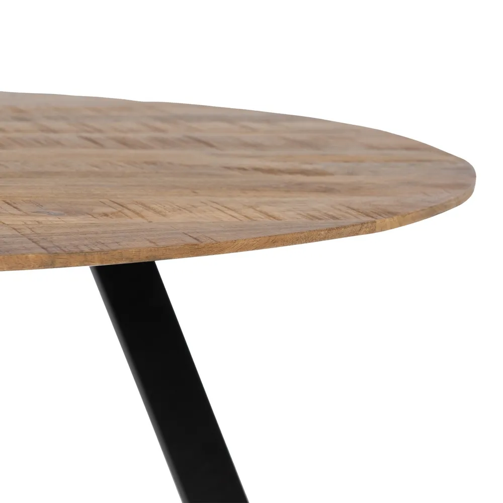 Masa Dining Rotunda Lemn Natural, Metal Negru - CreativDeco.ro [4]