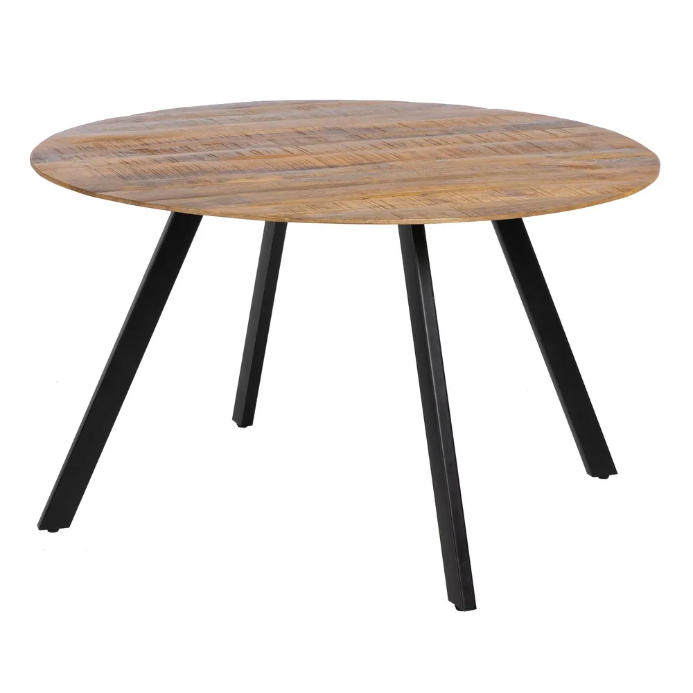 Masa Dining Rotunda Lemn Natural, Metal Negru - CreativDeco.ro [1]