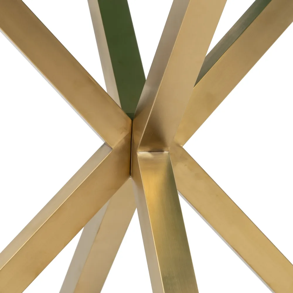 Masa Dining Rotunda Lise, Negru Auriu, Sticla Otel - CreativDeco.ro [6]