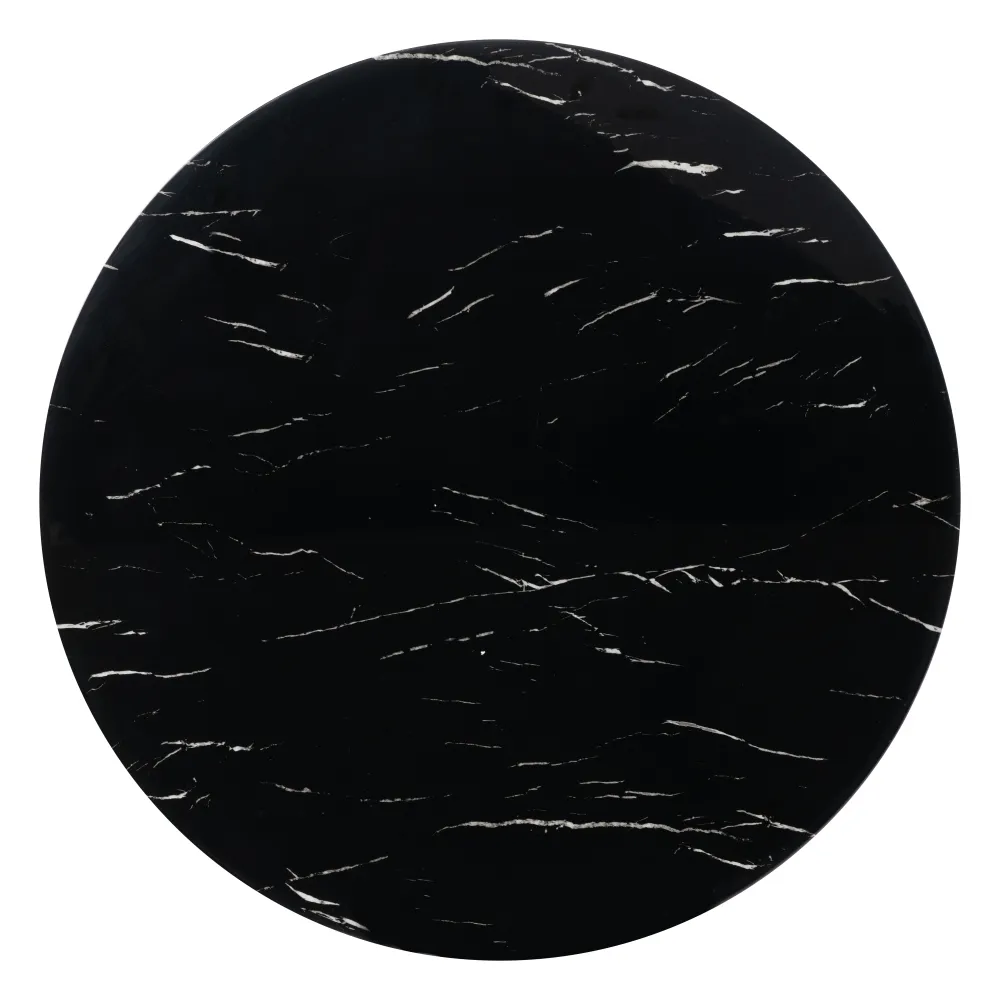 Masa Dining Rotunda Lise, Negru Auriu, Sticla Otel - CreativDeco.ro [7]