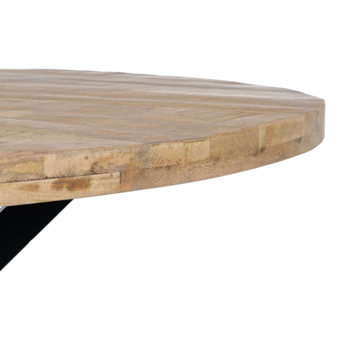 Masă rotundă mango 150 cm cu structură metalică în stea [6]