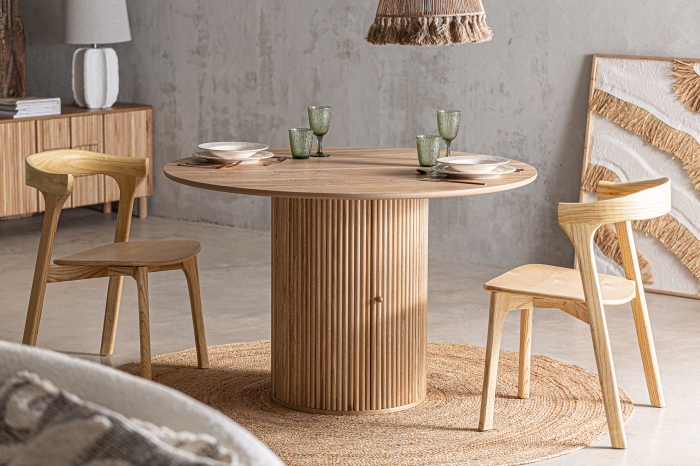 Masa dining lemn paulownia nordic|Mese rotunde premium [2]