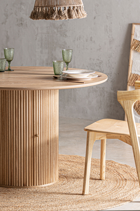 Masa dining lemn paulownia nordic|Mese rotunde premium [8]