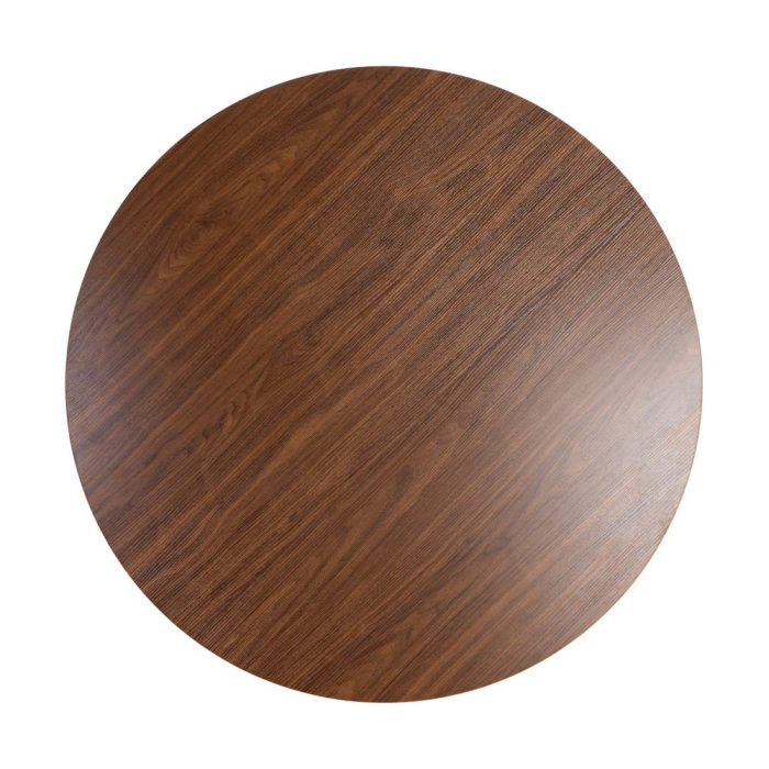 Masă dining rotundă maro închis cu bază geometrică [8]