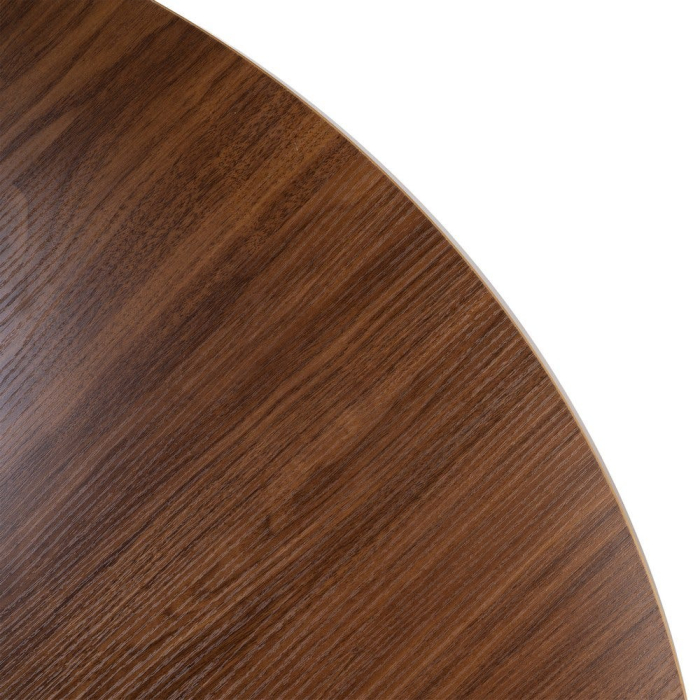 Masă dining rotundă maro închis cu bază geometrică [9]