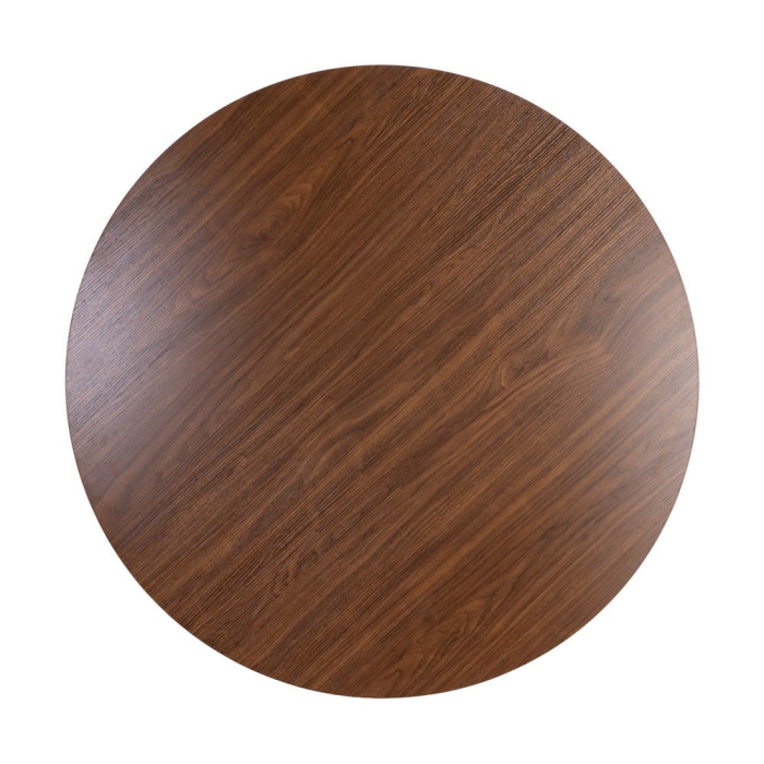 Masă dining rotundă maro închis cu finisaj efect lemn natural [8]