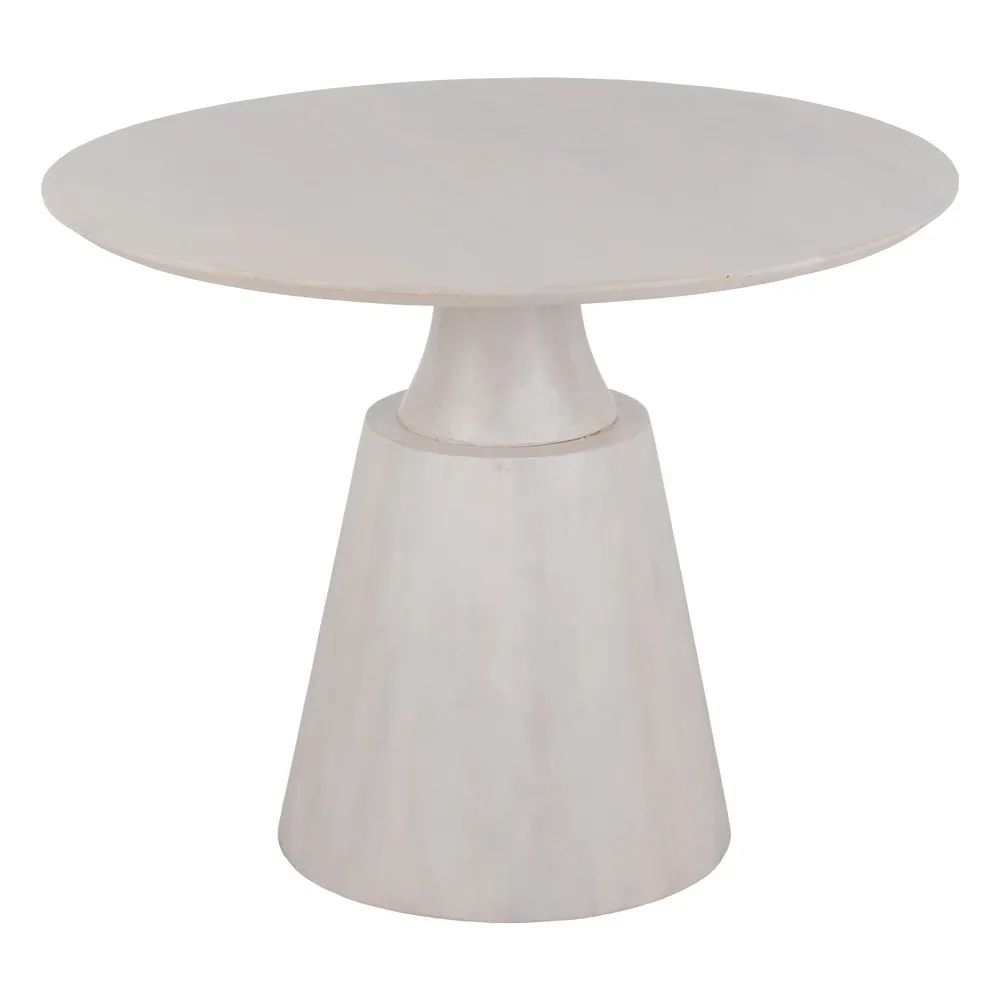 Masa Dining rotunda White, lemn mango alb - CreativDeco.ro [1]