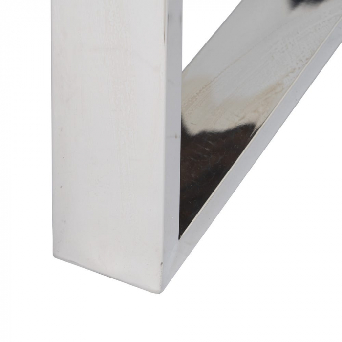 Masă dining lemn negru și sticlă cu structură din oțel inox [7]