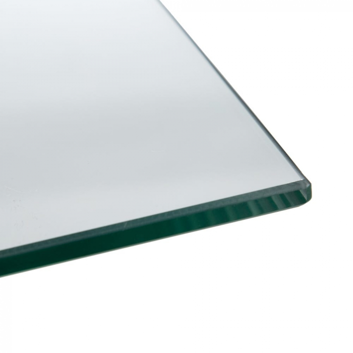 Masă sticlă transparentă cu structură metalică și accent din lemn de fag [7]