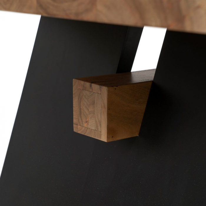 Masă dining 220 cm acacia natur & metal negru live edge [7]