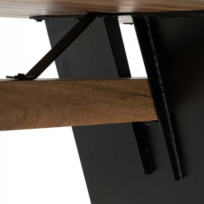 Masă dining 220 cm acacia natur & metal negru live edge [8]