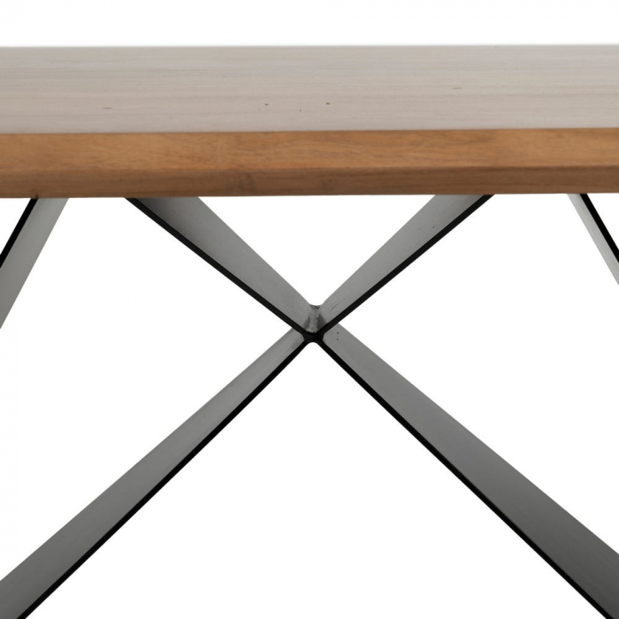 Masă dining 200 cm acacia natur & metal negru [8]