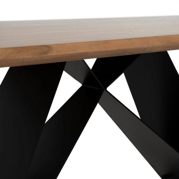 Masă dining 200 cm acacia natur & metal negru [6]