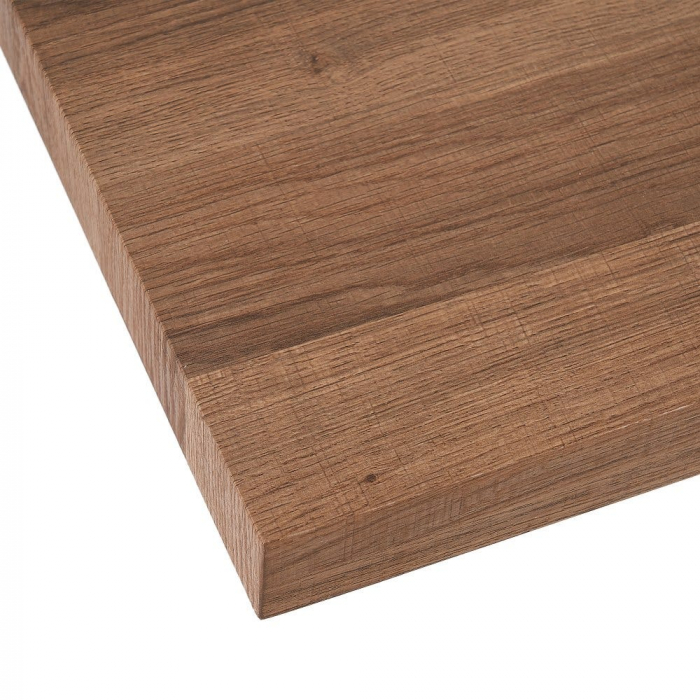 Masă 160 cm MDF natur cu structură metalică albă în stea [4]