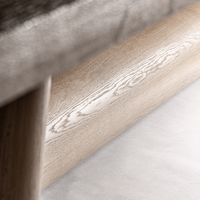 Masă dining stejar masiv 600 cm cu picioare înclinate și bară suport. [6]