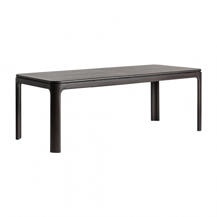 Masă extensibilă frasin negru cu margini rotunjite și design modern. [2]