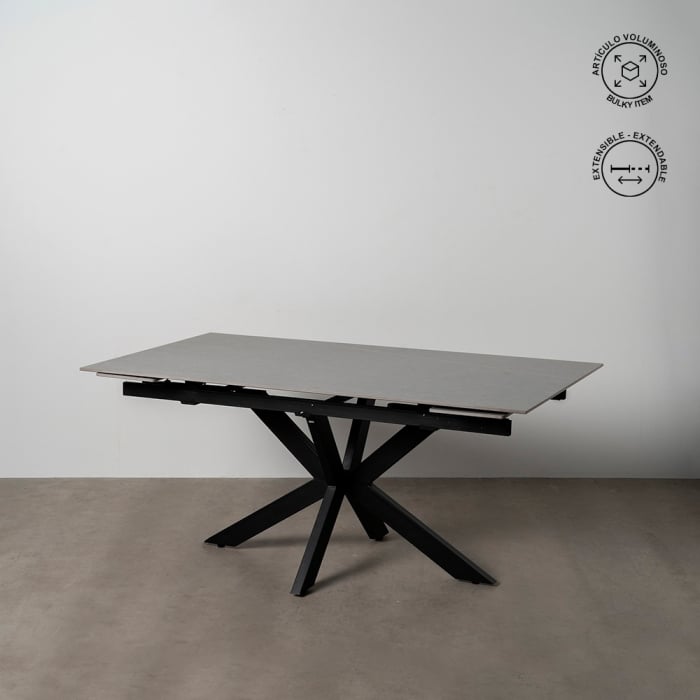Masa Dining Extensibila Metal Negru CreativDeco - Blat Ceramica Elegant [1]