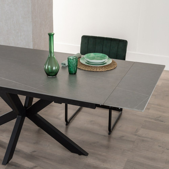 Masa Dining Extensibila Metal Negru CreativDeco - Blat Ceramica Elegant [13]
