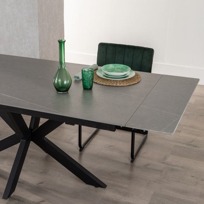 Masa Dining Extensibila Metal Negru CreativDeco - Blat Ceramica Elegant [3]