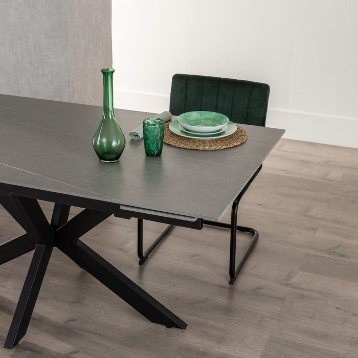 Masa Dining Extensibila Metal Negru CreativDeco - Blat Ceramica Elegant [2]
