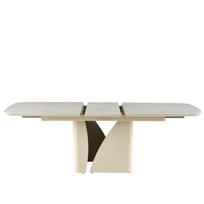 Masă extensibilă de dining din ceramică bej [6]