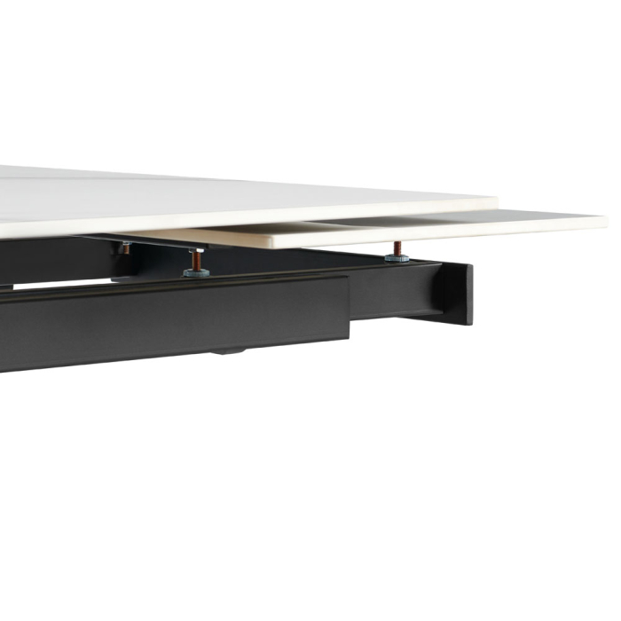 Masă extensibilă de dining din piatră compozită albă cu aspect de marmură [7]