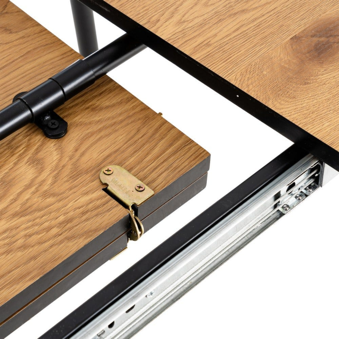 Masă extensibilă dining lemn MDF și metal [9]