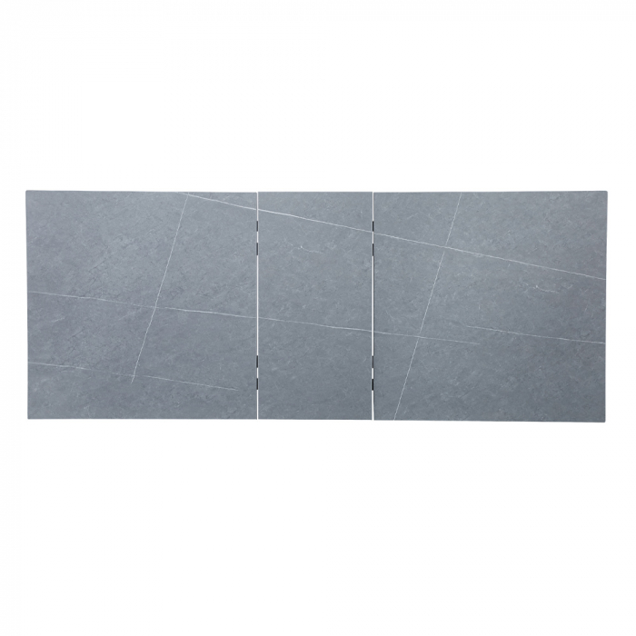 Masă extensibilă Atlantis cu blat ceramic gri marmură – vedere extinsă în decor modern [2]