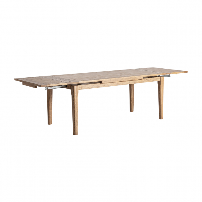 Masă extensibilă frasin maro deschis, design clasic rotunjit. [4]