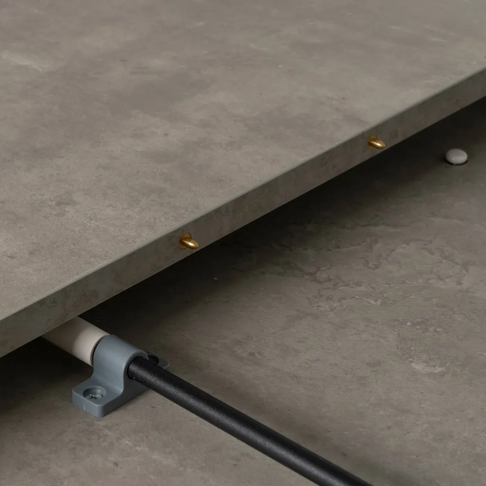 Masa extensibila MDF finisaj gri|Mese moderne extensibile pentru interioare minimaliste [9]