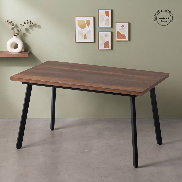 Masă extensibilă dining maro cu picioare metalice Pax modernă [2]