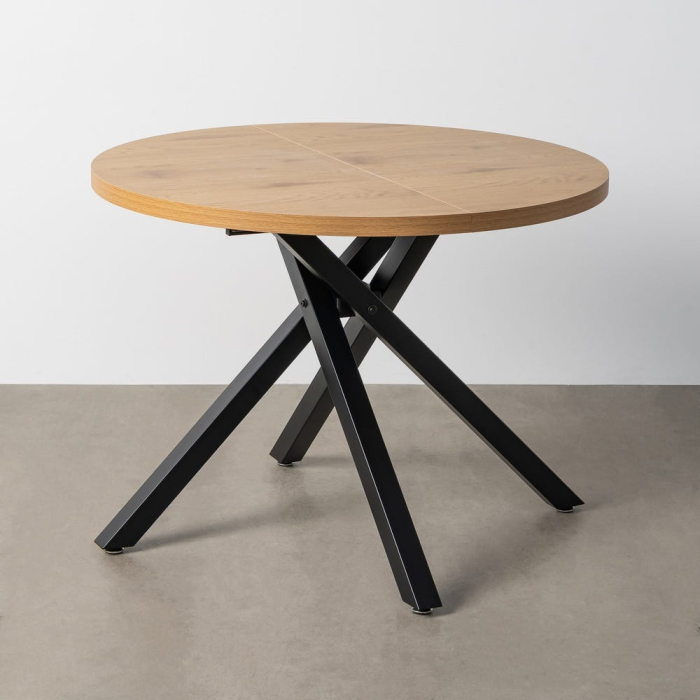 Masă extensibilă rotundă din MDF și metal [1]