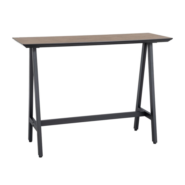 Masă înaltă din mdf maro cu structura metalica neagra 138x50x100 cm [8]