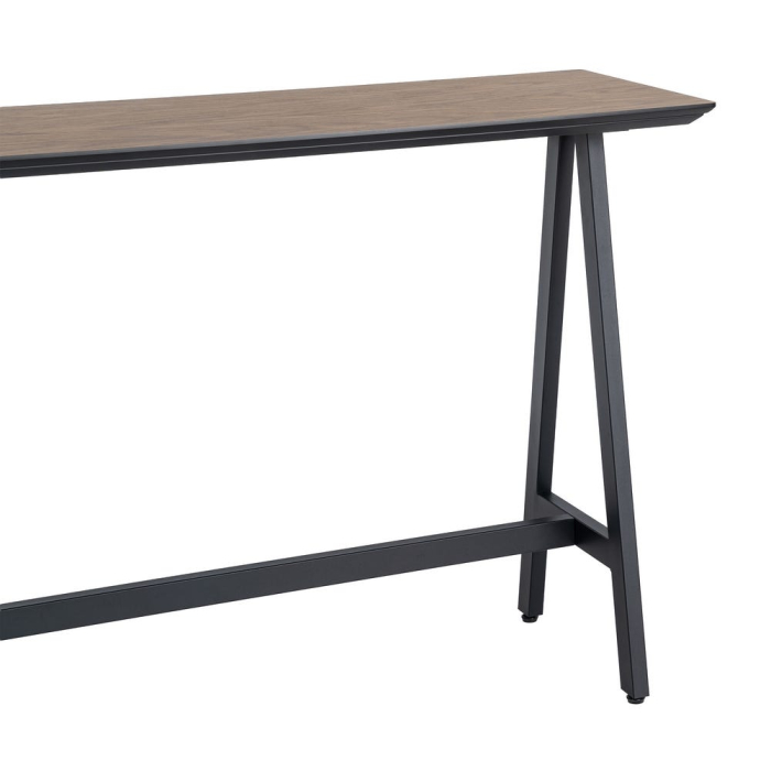 Masă înaltă din mdf maro cu structura metalica neagra 138x50x100 cm [3]