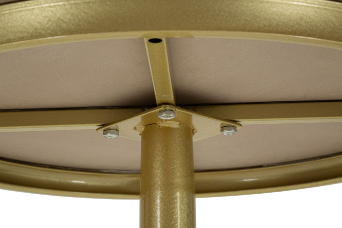 Masă înaltă de bar cu blat rotund marmură artificială și bază aurie [5]