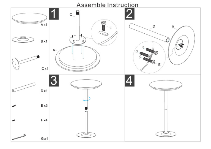 Masă înaltă de bar cu blat rotund marmură artificială și bază aurie [9]