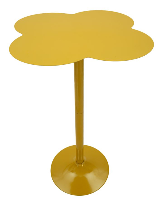 Masă înaltă de bar din metal galben muștar cu blat rotund decorativ [2]