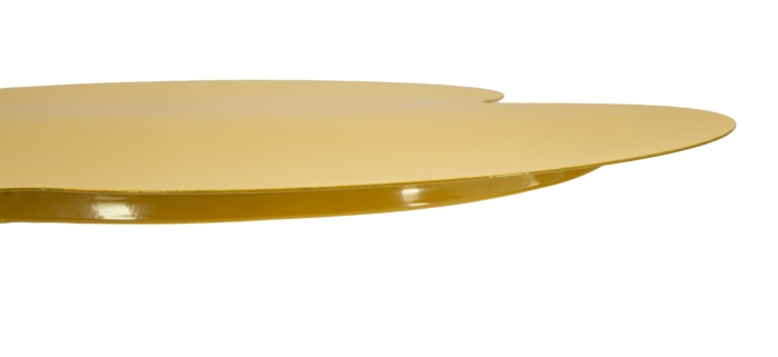 Masă înaltă de bar din metal galben muștar cu blat rotund decorativ [3]