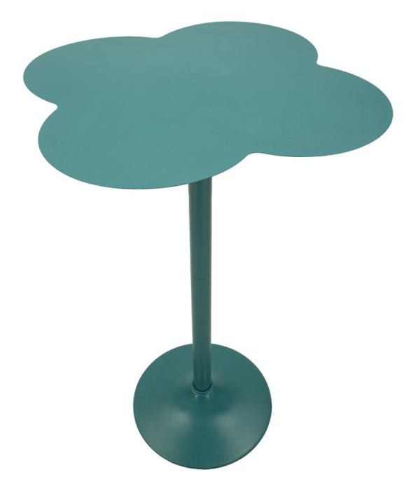 Masă înaltă de bar din metal verde petrol cu blat rotund decorativ [2]