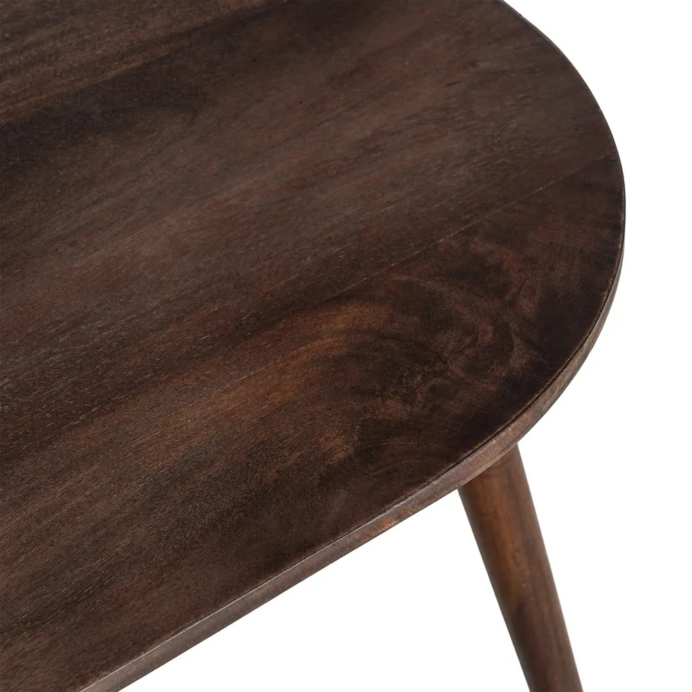 Masă joasă de cafea din lemn de mango maro închis cu picioare conice [4]