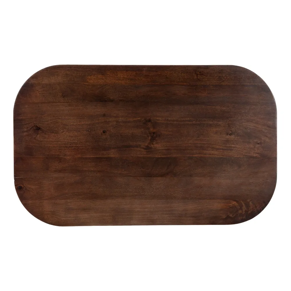 Masă joasă de cafea din lemn de mango maro închis cu picioare conice [5]