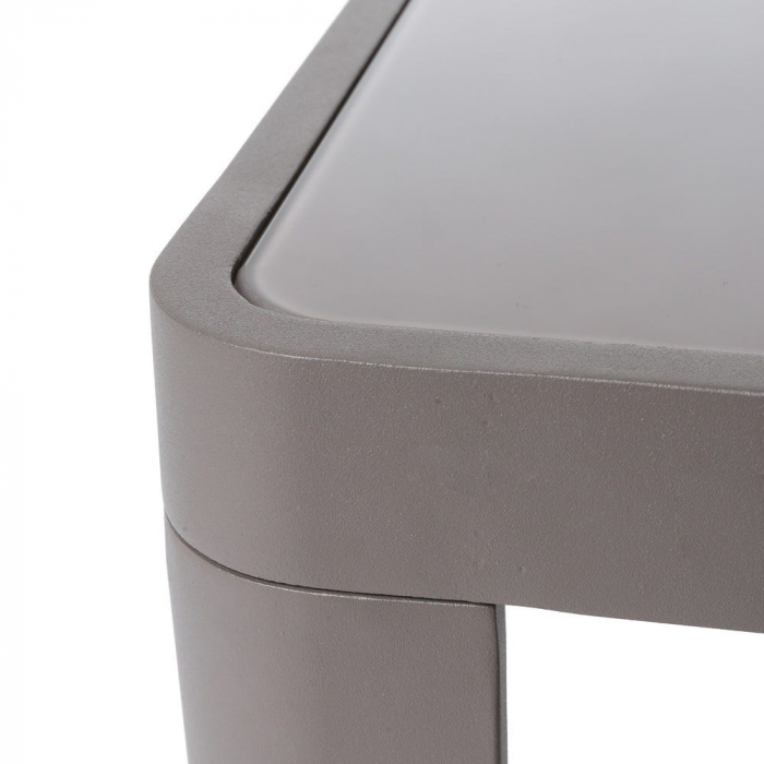 masă STELLA – patrata, aluminiu gri cald, blat sticlă exterior [4]