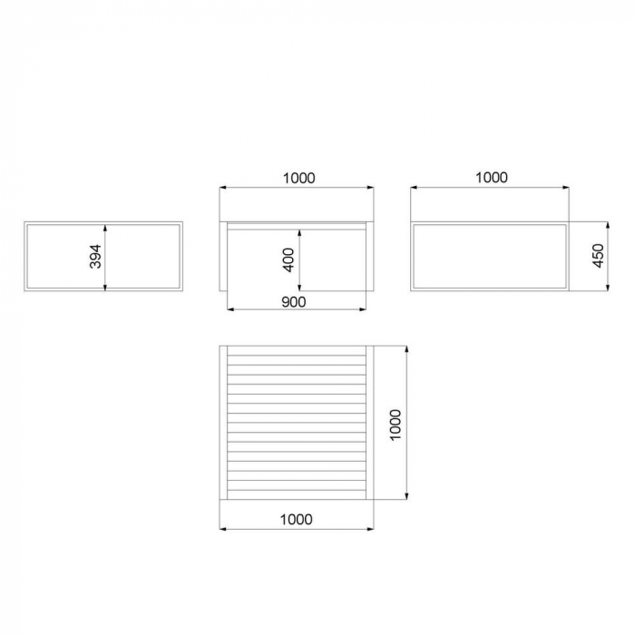 masă pătrată IO – aluminiu gri verzui, stil modern lounge exterior [2]