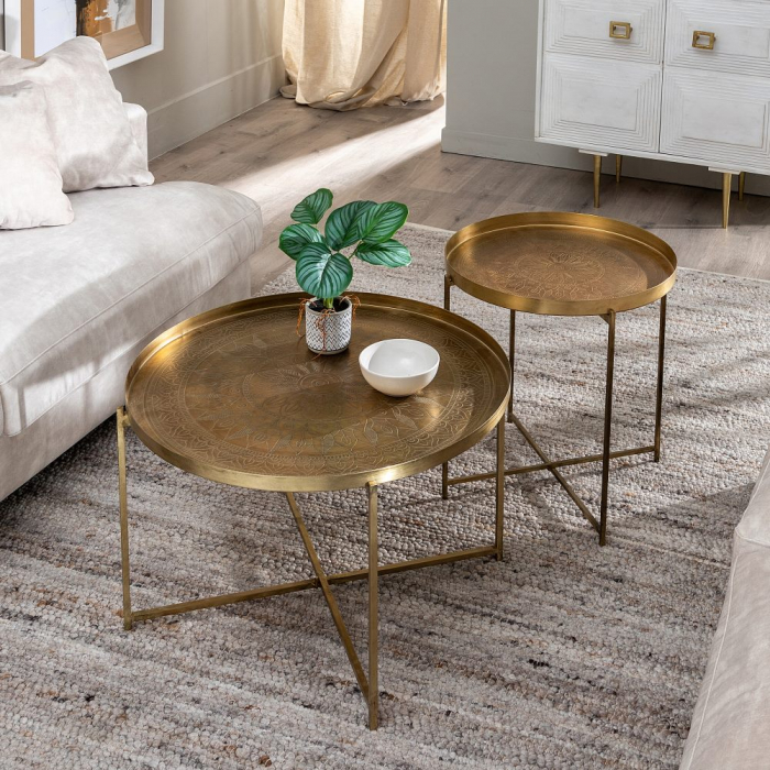 Masuta Laterala Auriu Fier CreativDeco - Design Minimalist pentru Diverse Utilizari [2]