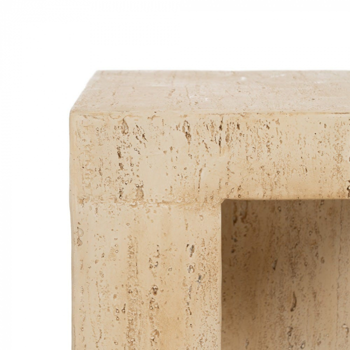 Masă laterală C bej – design sculptural și textură naturală [6]