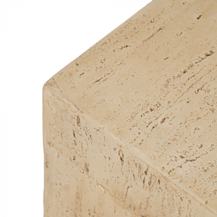 Masă laterală C bej – design sculptural și textură naturală [3]