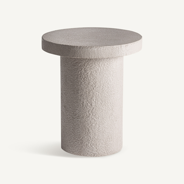 Masă laterală din beton bej pentru exterior și HoReCa Banfe [2]