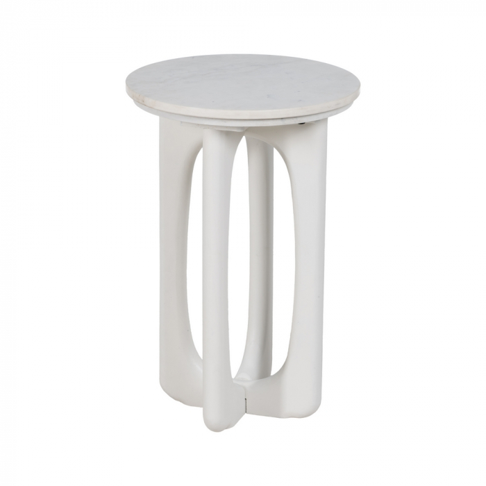Măsuță Laterală Marmură și Lemn Mango CreativDeco - Design Rafinat pentru Dormitor [3]