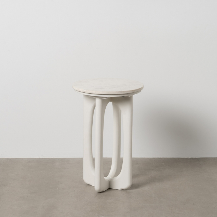 Măsuță Laterală Marmură și Lemn Mango CreativDeco - Design Rafinat pentru Dormitor [1]