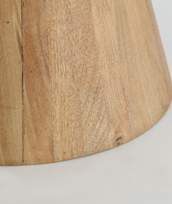 Masă laterală terrazzo alb cu bază lemn mango 80x80x41 [4]